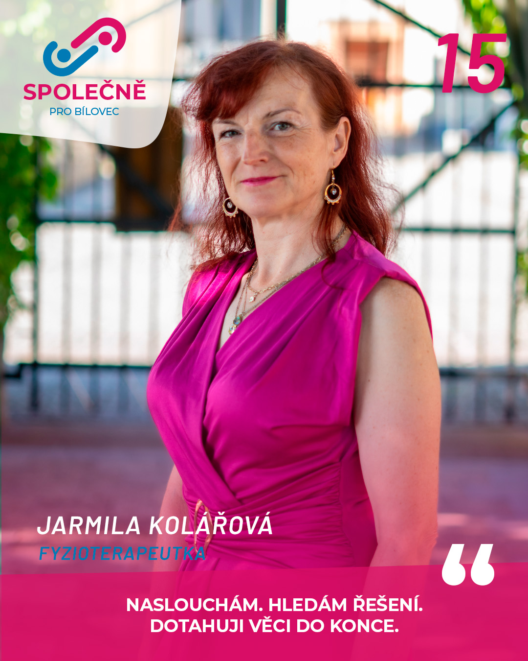 Jarmila Kolářová – kandidát č. 15 SPOLEČNĚ PRO BÍLOVEC